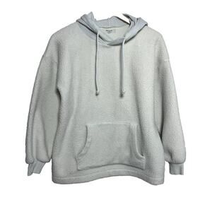 Madewell Sherpa Cream Hoodie Size XS Oversized Comfy Soft Neutral Fleece Winter